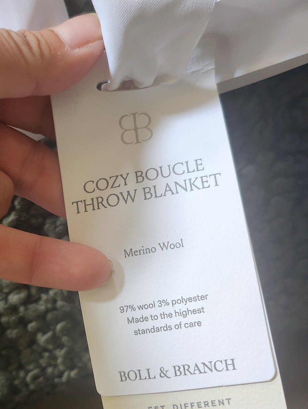 Boll & Branch Cozy Boucle Throw Blanket NEW - Picture 4 of 5